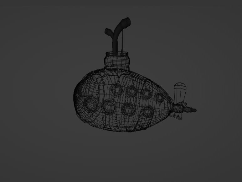 Submarine 001 Low Poly Low-poly 3D model_13