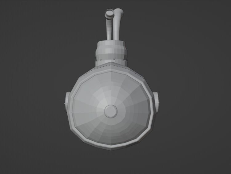 Submarine 001 Low Poly Low-poly 3D model_8