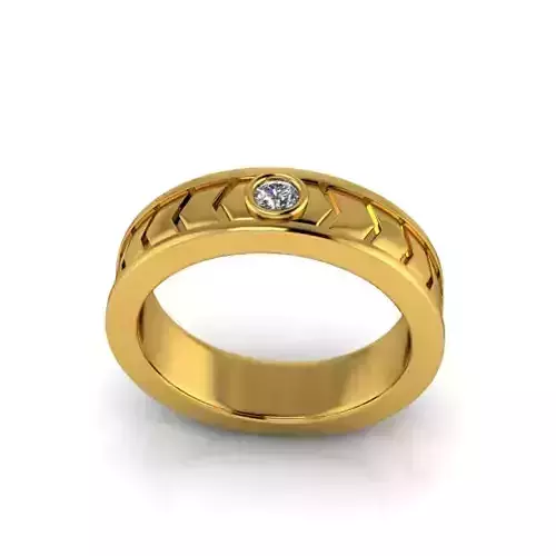 Contemporary Mens Wedding Band Ring Single Stone USA SiZe 10 3D print model