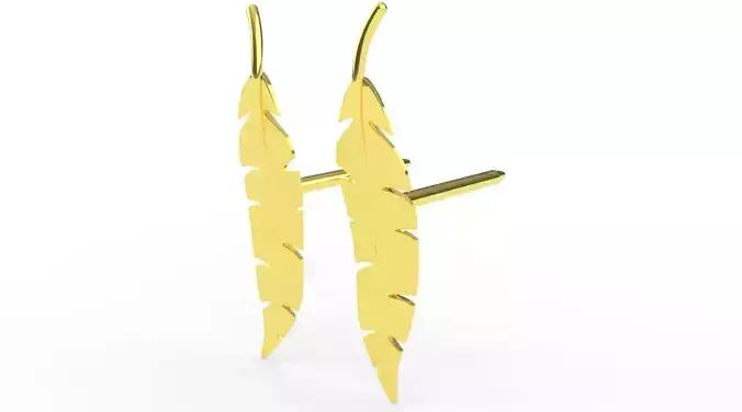 Feather earings 3D print model