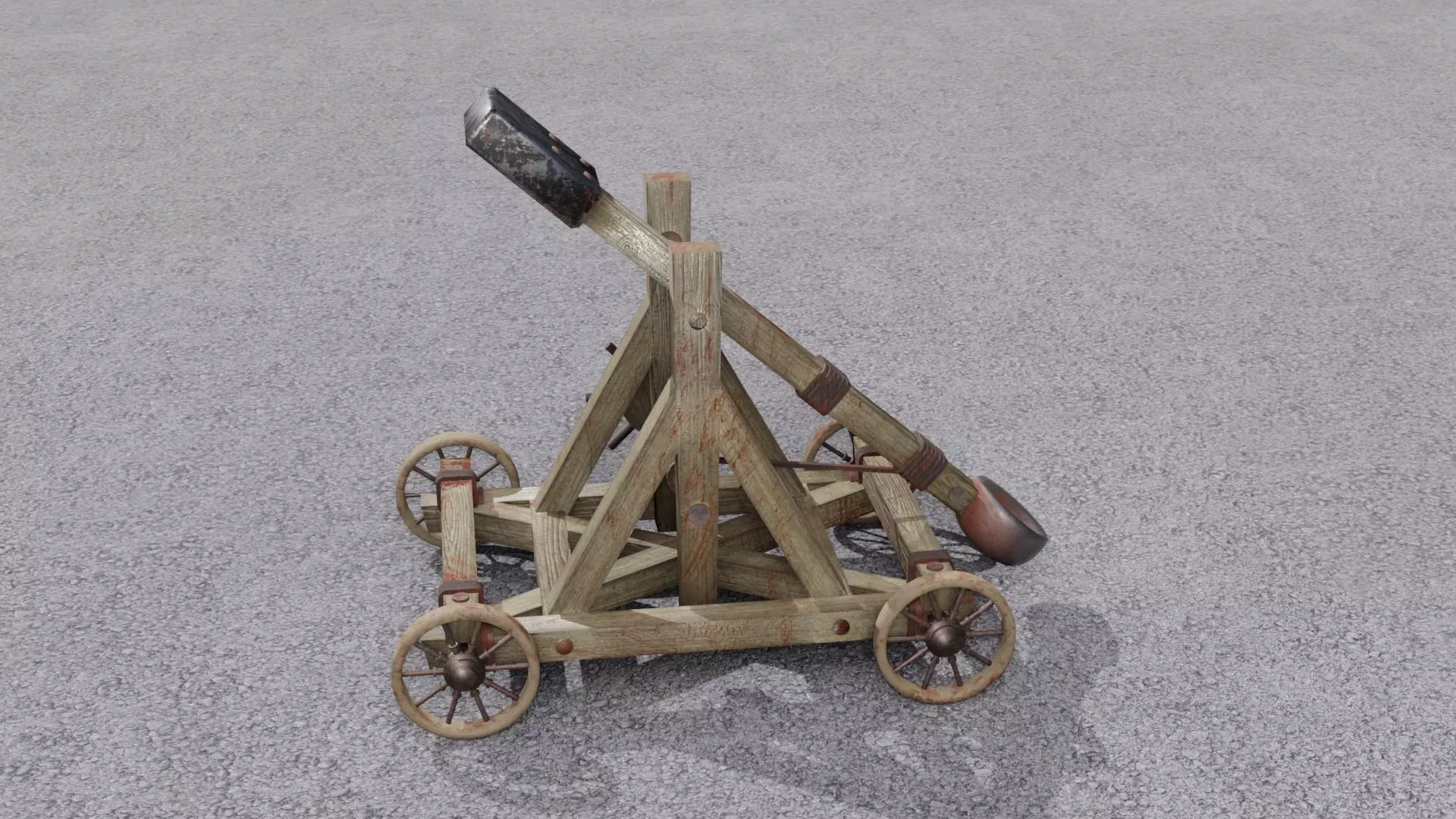 Catapult 3D model Low-poly 3D model_0