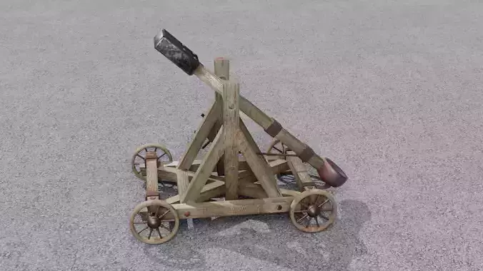 Catapult 3D model Low-poly 3D model