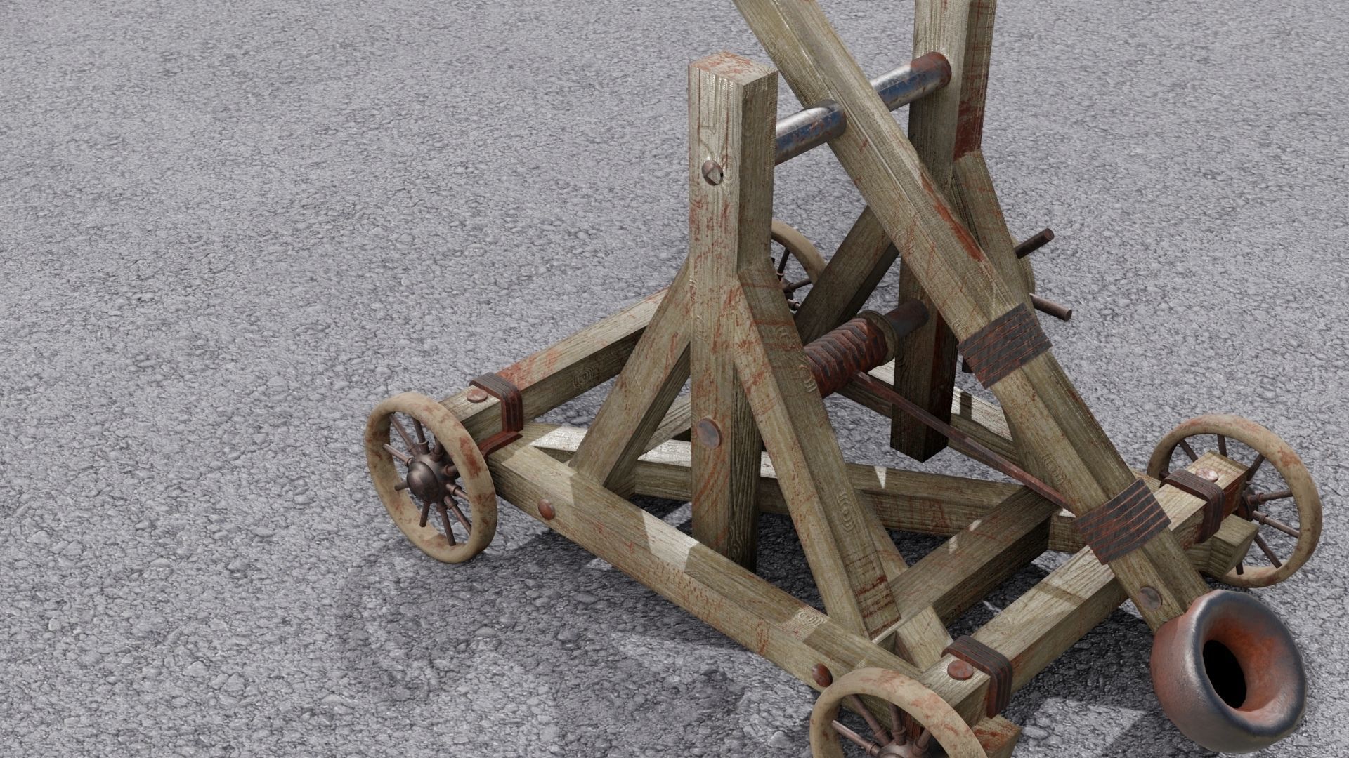 Catapult 3D model Low-poly 3D model_1