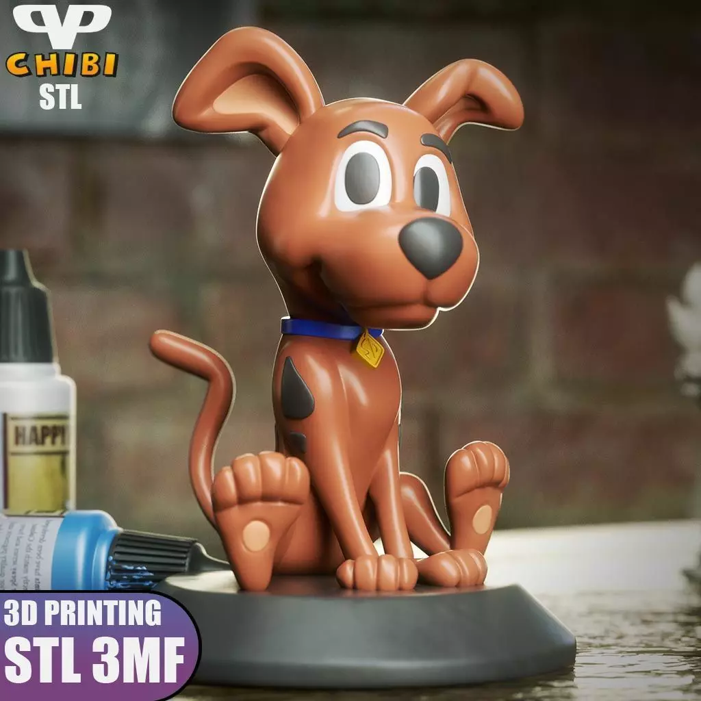 Scooby Doo Chibi STL 3MF for 3D Printing 3DXM ChibiSTL 3D print model