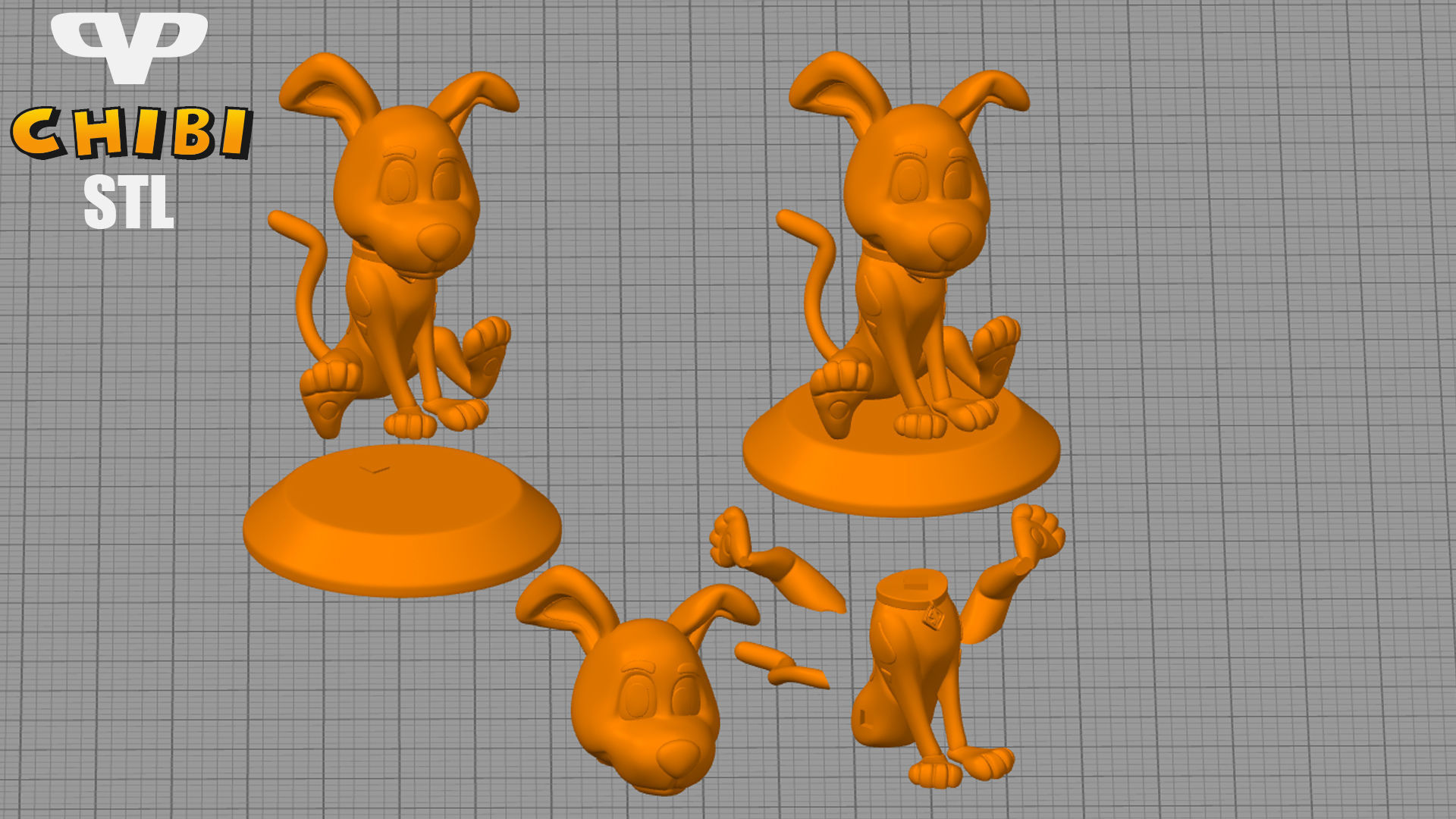 Scooby Doo Chibi STL for 3D Printing ChibiSTL 3DXM 3D print model_2