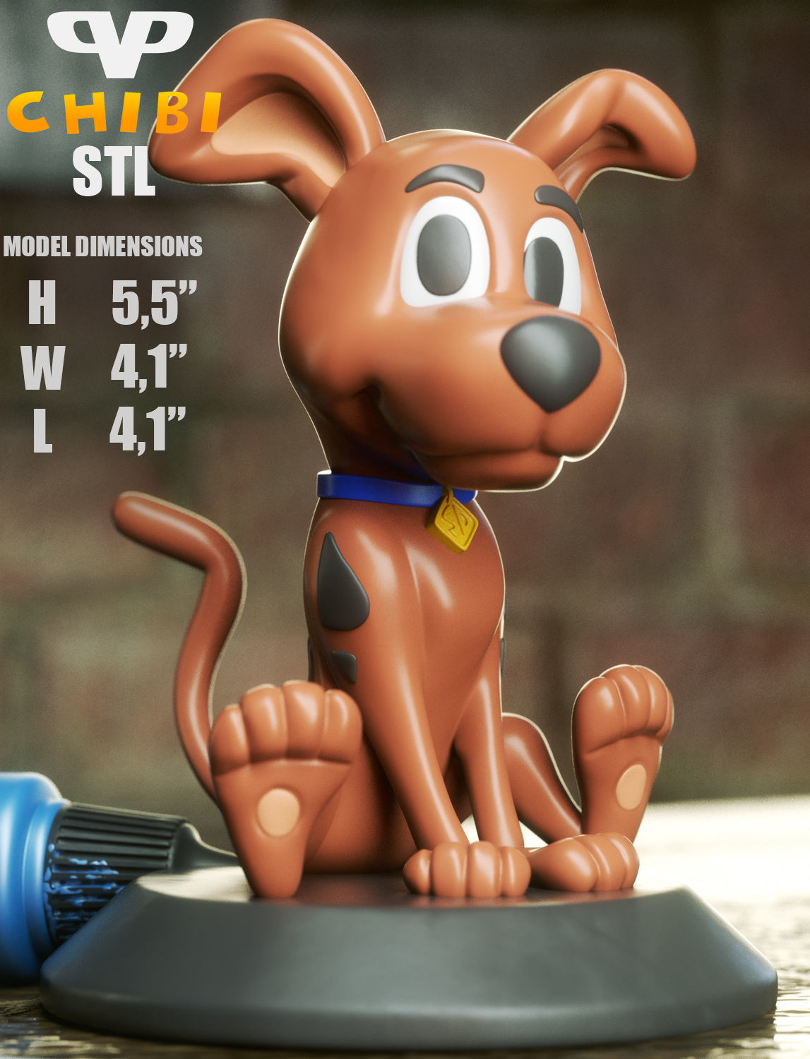Scooby Doo Chibi STL for 3D Printing ChibiSTL 3DXM 3D print model_1