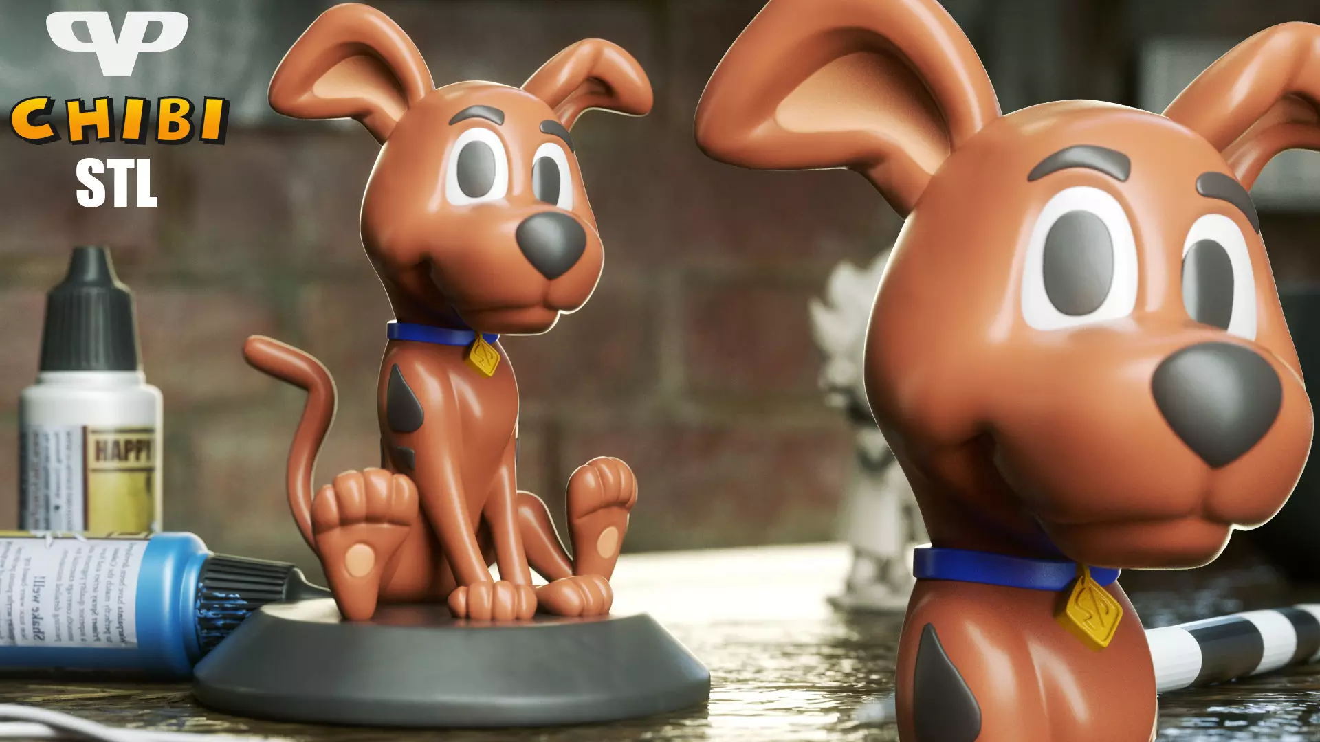 Scooby Doo Chibi STL for 3D Printing ChibiSTL 3DXM 3D print model_0