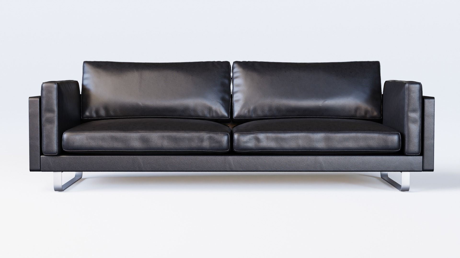 Modern Leather Sofa 3D model_3