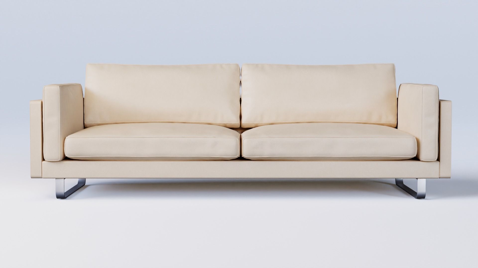 Modern Leather Sofa 3D model_4
