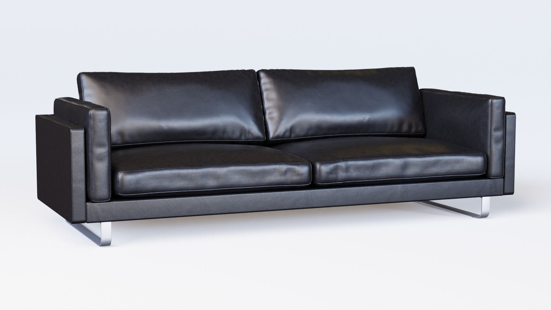 Modern Leather Sofa 3D model_1
