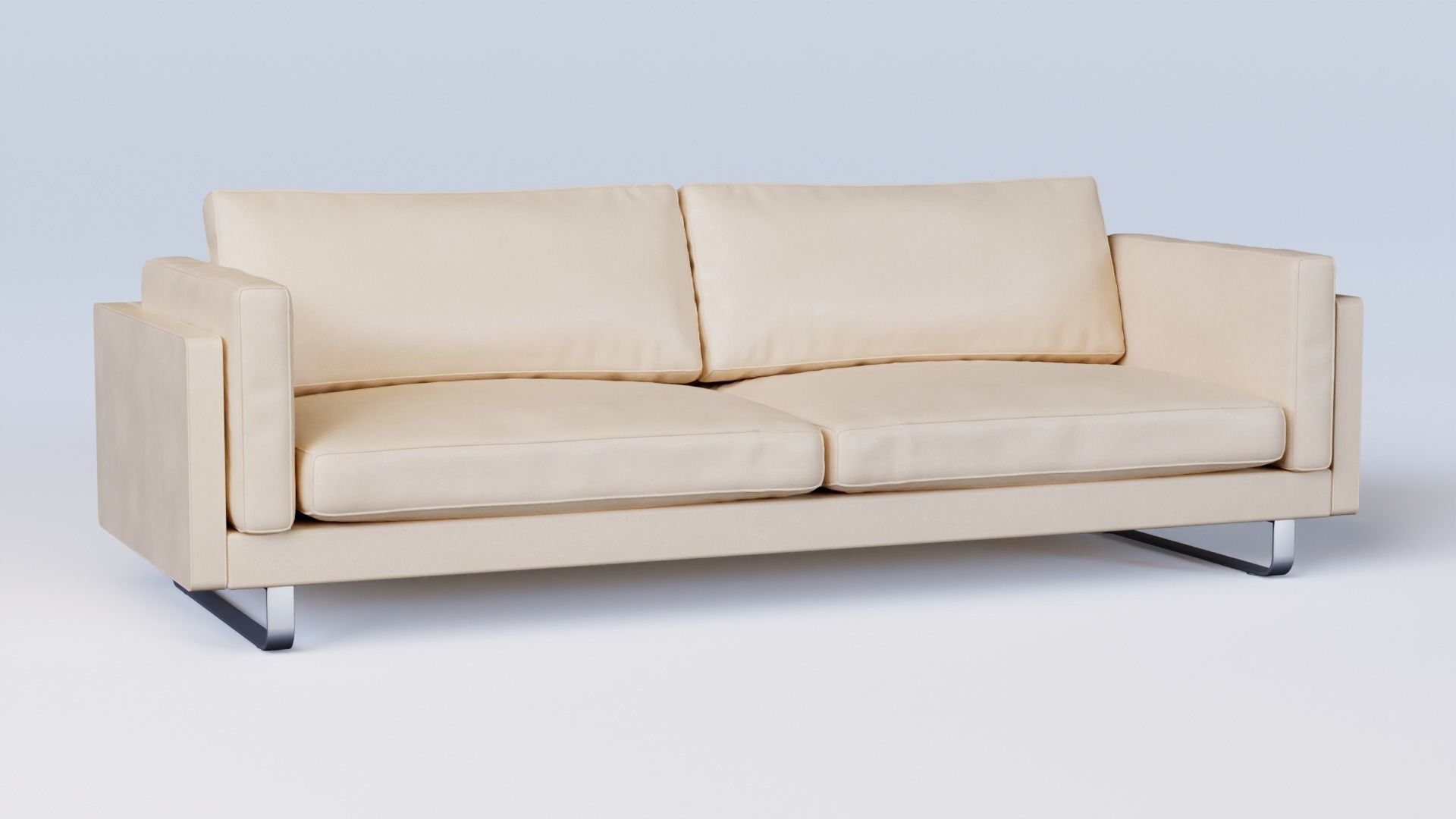 Modern Leather Sofa 3D model_2