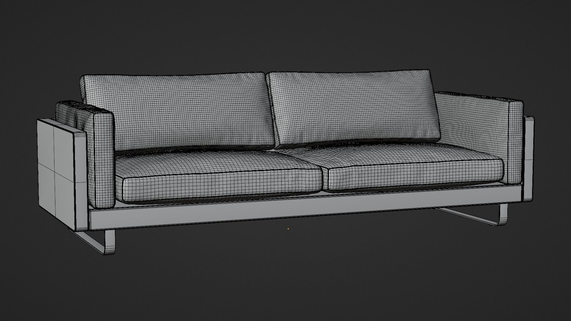 Modern Leather Sofa 3D model_9