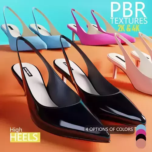 Footwear High heels Low-poly 3D model