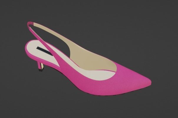 Footwear High heels Low-poly 3D model_5