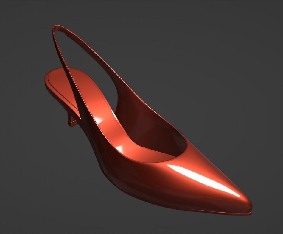 Footwear High heels Low-poly 3D model_4