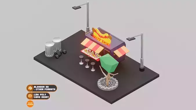 Food Truck 001 Low Poly