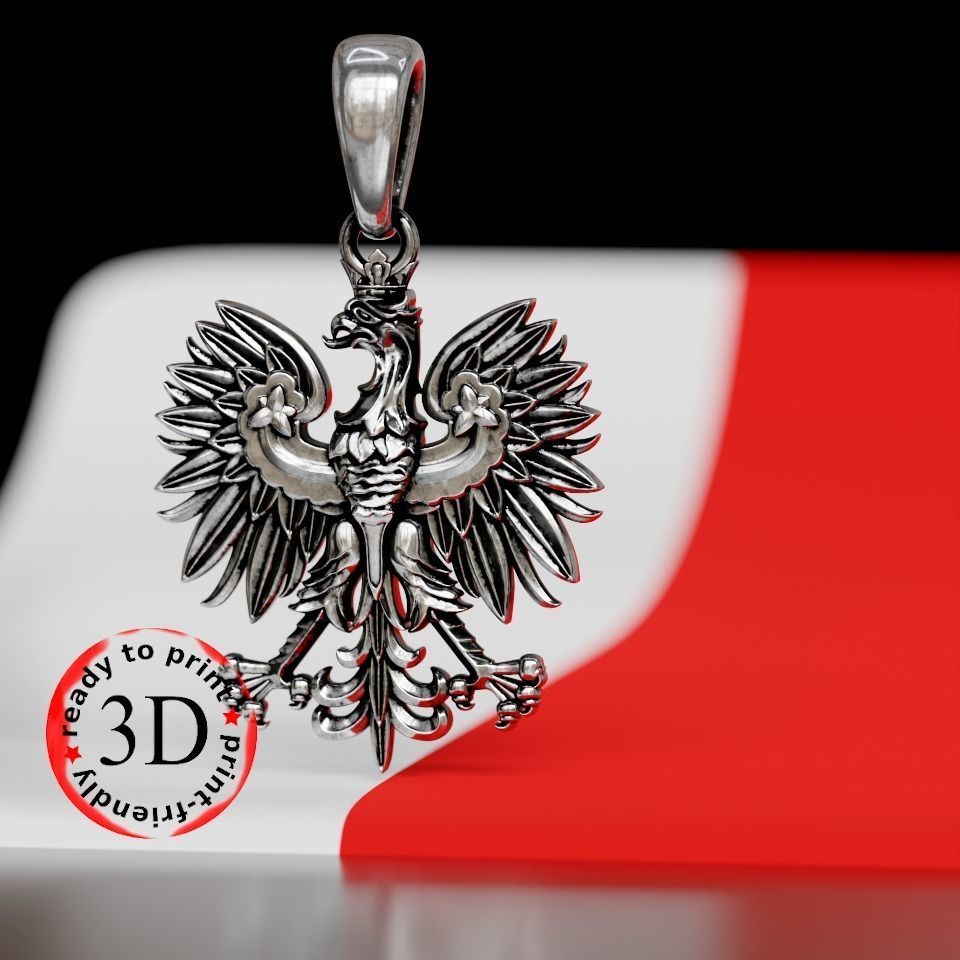 Polish eagle white emblem ready to print 3D 3D print model_4
