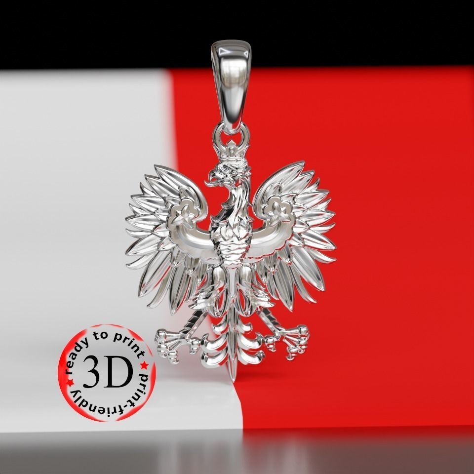 Polish eagle white emblem ready to print 3D 3D print model_6