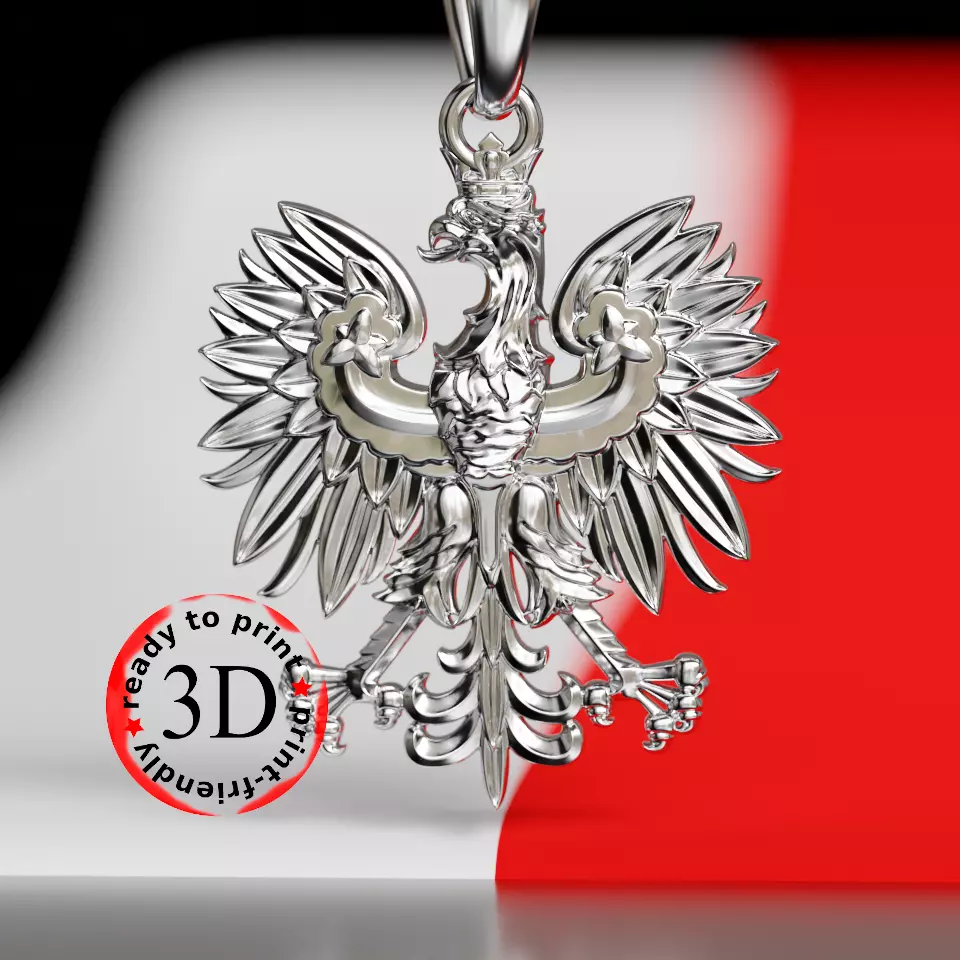 Polish eagle white emblem ready to print 3D 3D print model_0