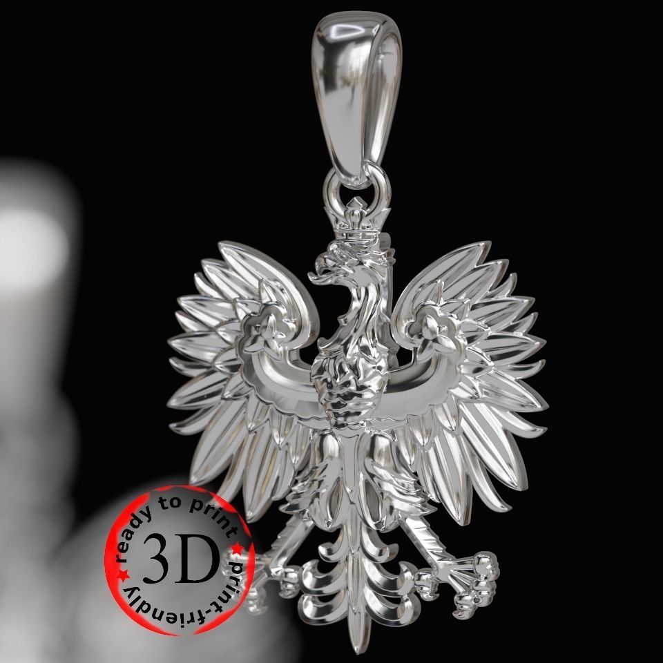 Polish eagle white emblem ready to print 3D 3D print model_3