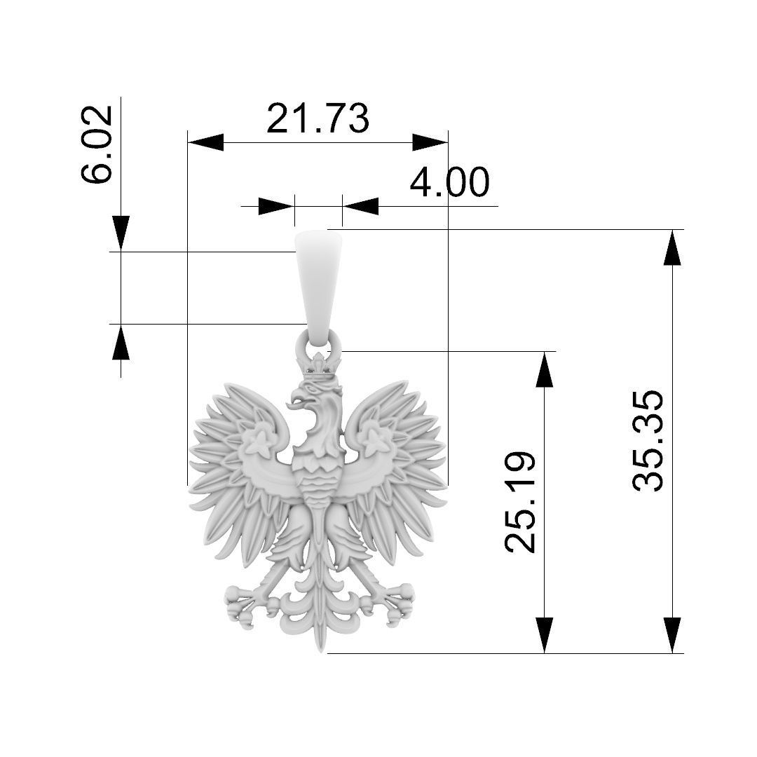 Polish eagle white emblem ready to print 3D 3D print model_9
