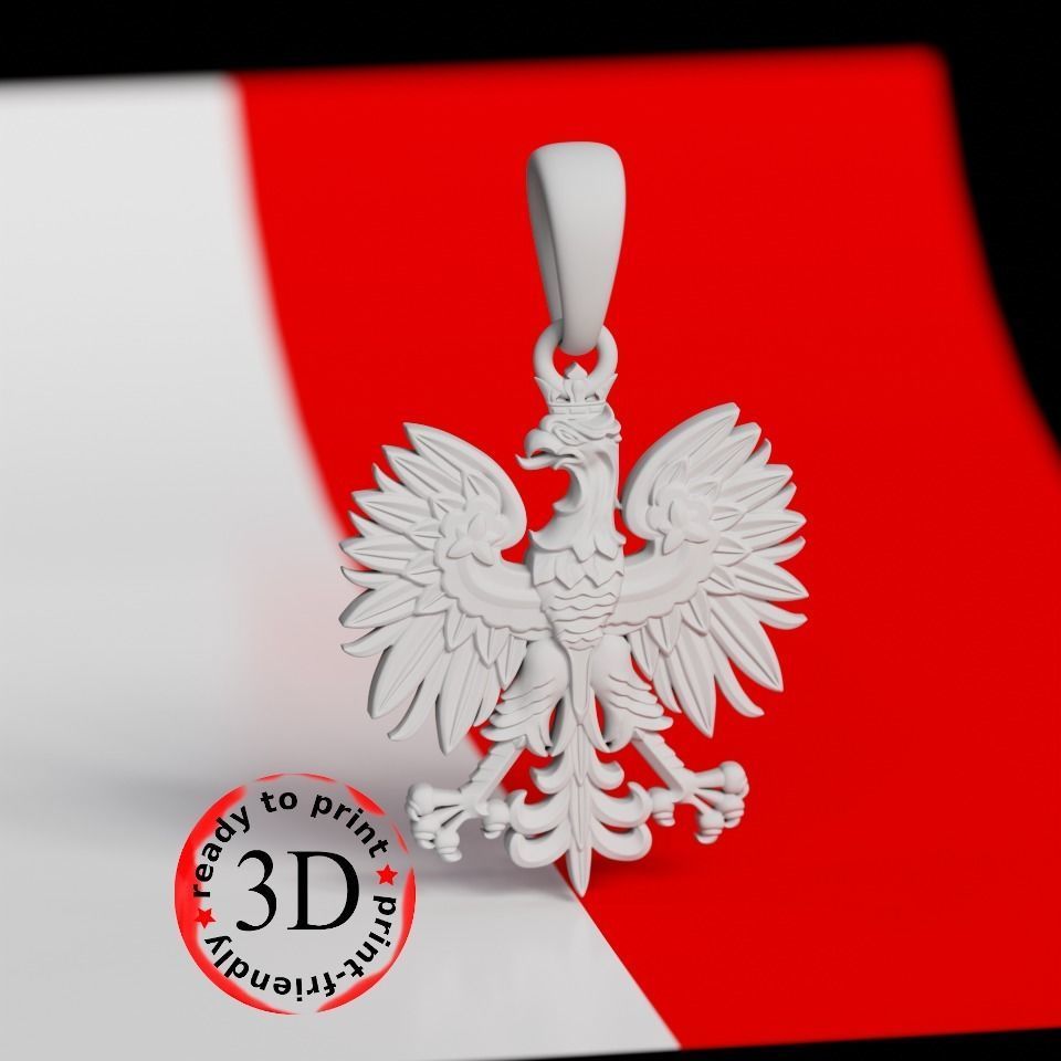 Polish eagle white emblem ready to print 3D 3D print model_5