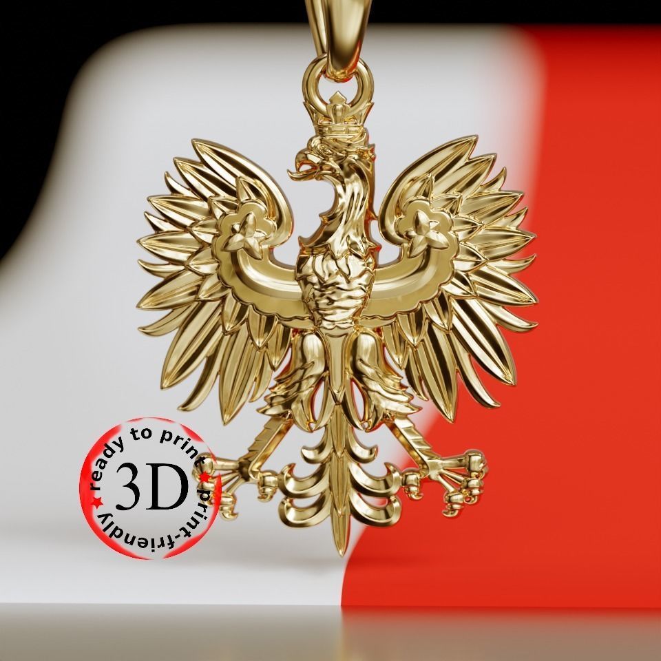 Polish eagle white emblem ready to print 3D 3D print model_1