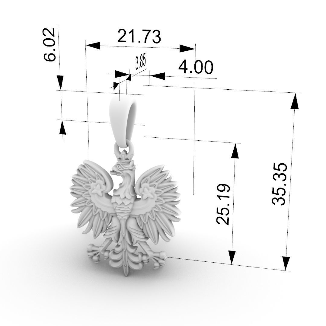 Polish eagle white emblem ready to print 3D 3D print model_8