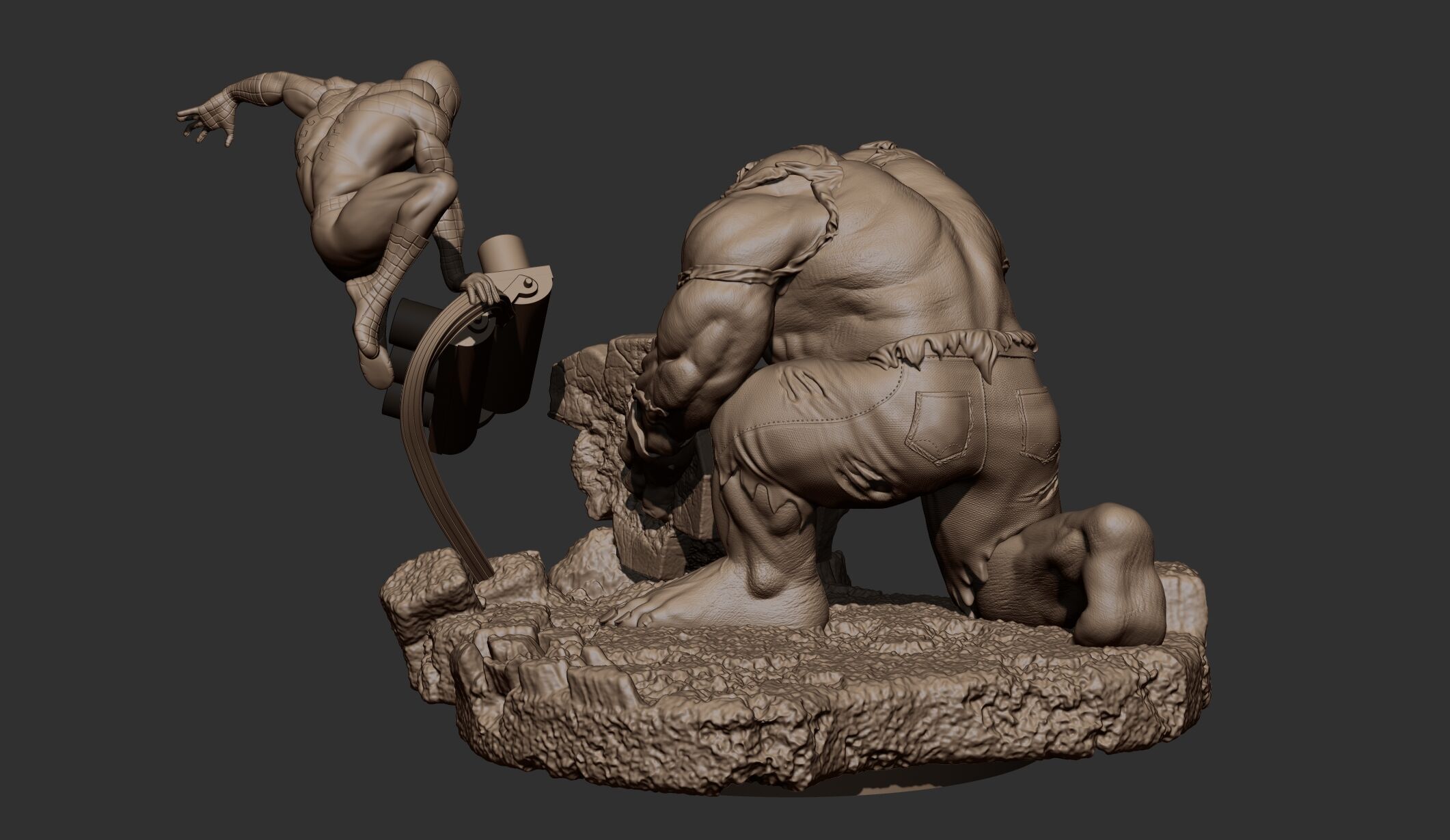 hulk and spiderman war 3D print model_13
