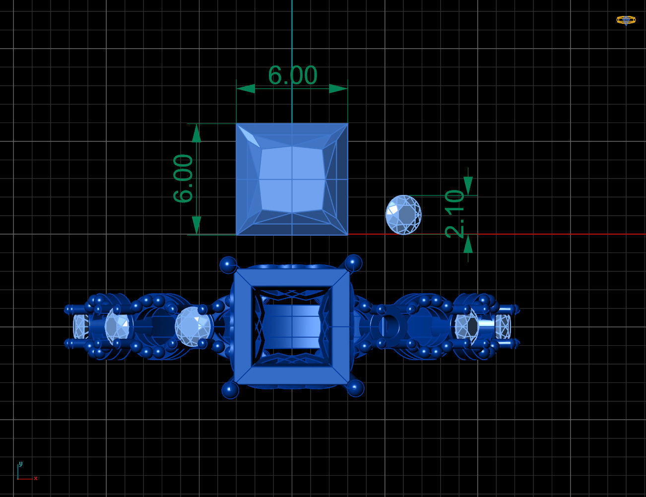 Wedding ring 3D print model_3