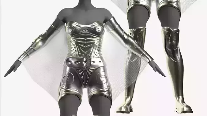 Unique Female Hero Suit Fitted to Gen8 Body Mesh