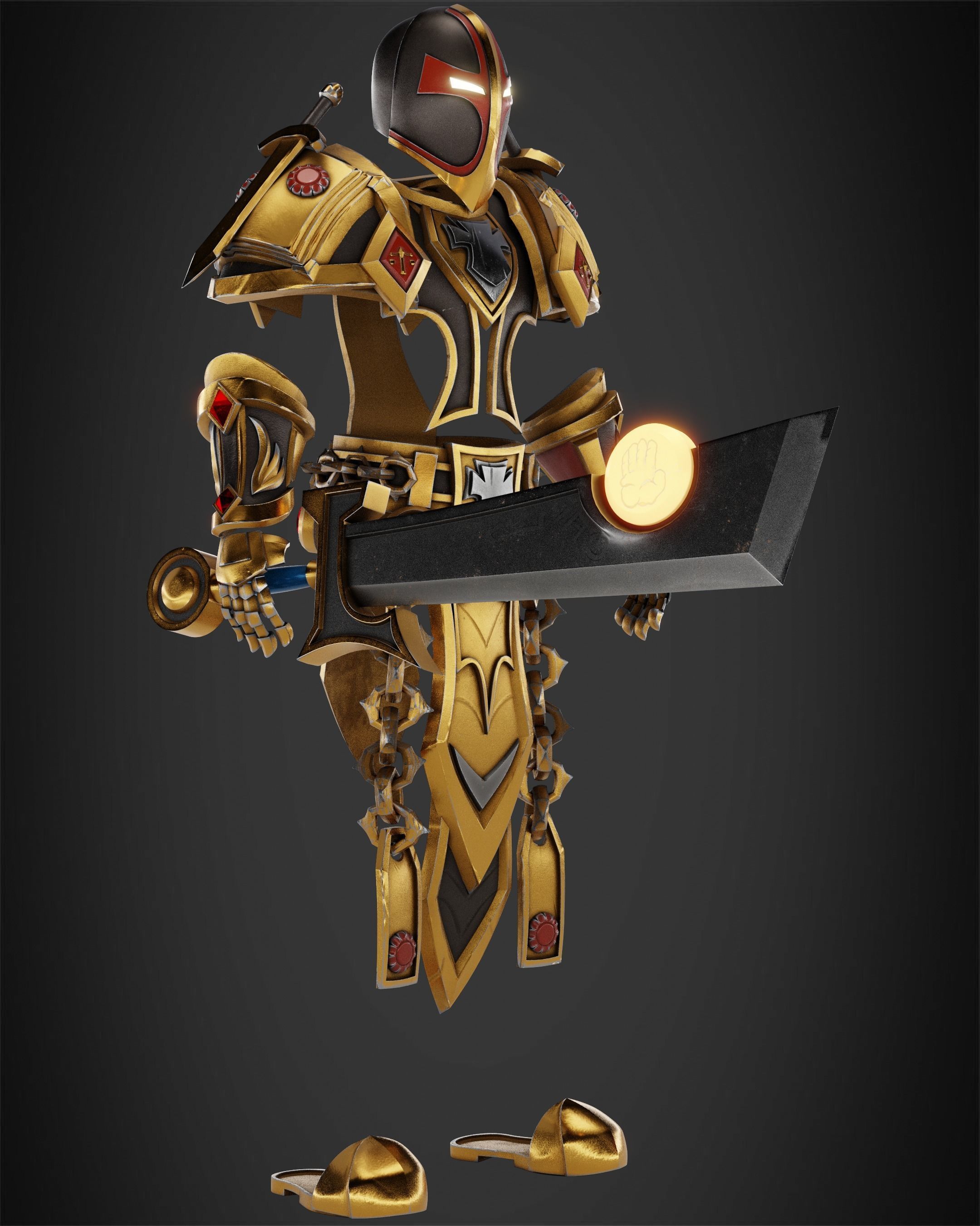 World of Warcraft Paladin Judgment Armor and Sword for Cosplay 3D Model Collection_13