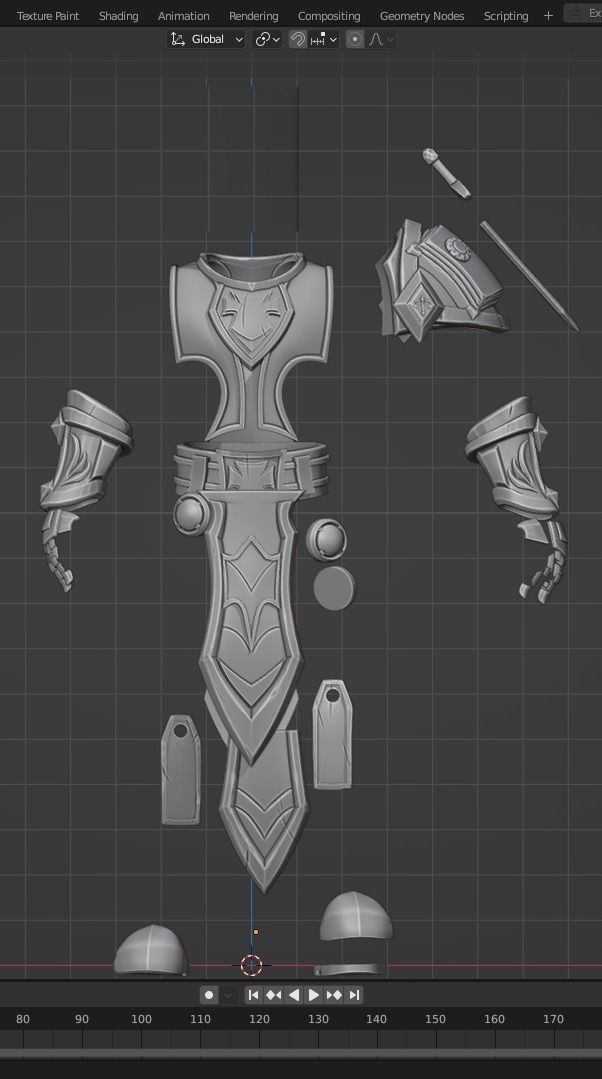 World of Warcraft Paladin Judgment Armor and Sword for Cosplay 3D Model Collection_17