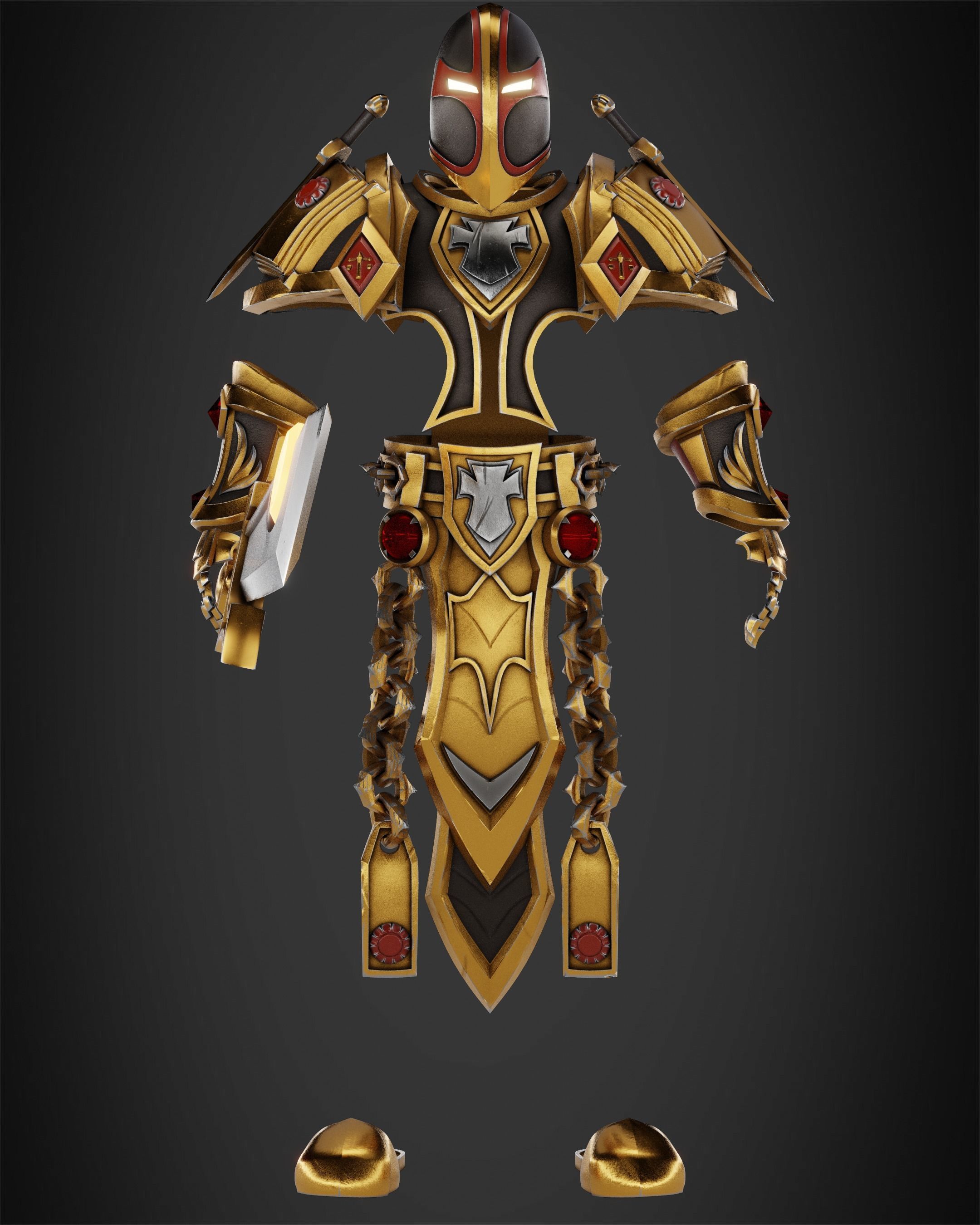 World of Warcraft Paladin Judgment Armor and Sword for Cosplay 3D Model Collection_10