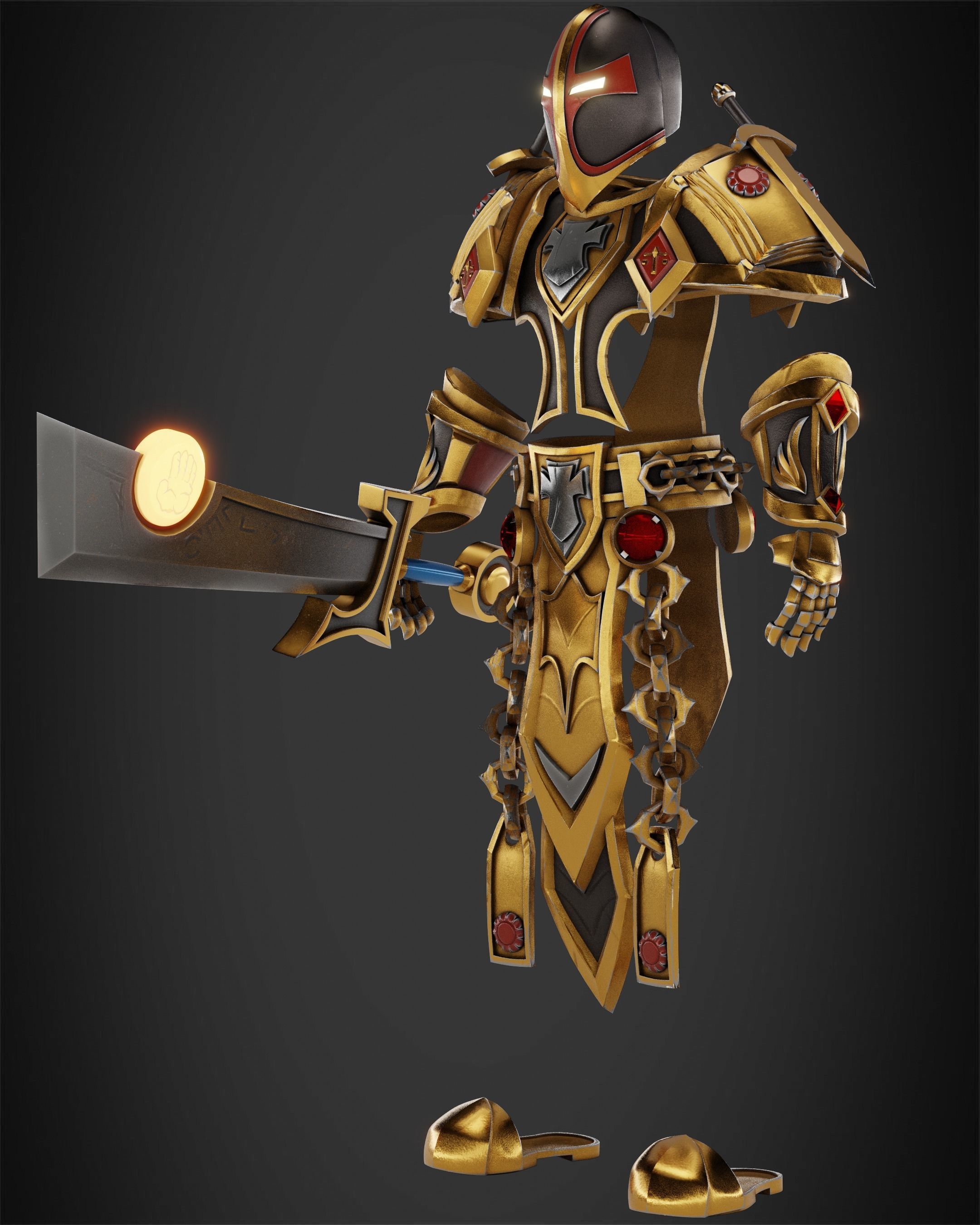 World of Warcraft Paladin Judgment Armor and Sword for Cosplay 3D Model Collection_11