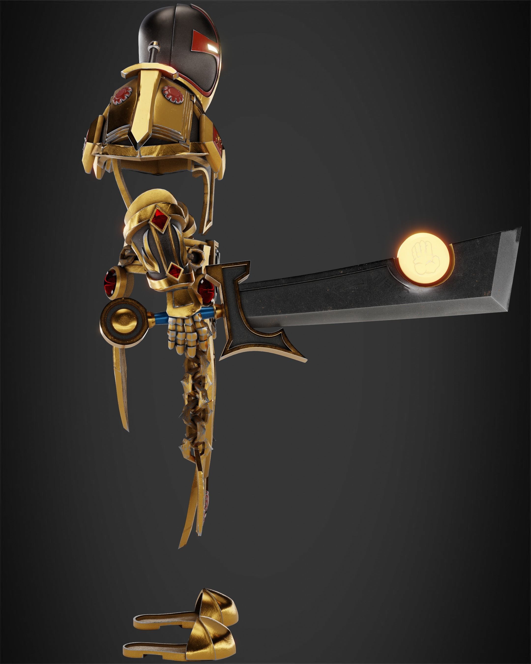 World of Warcraft Paladin Judgment Armor and Sword for Cosplay 3D Model Collection_7