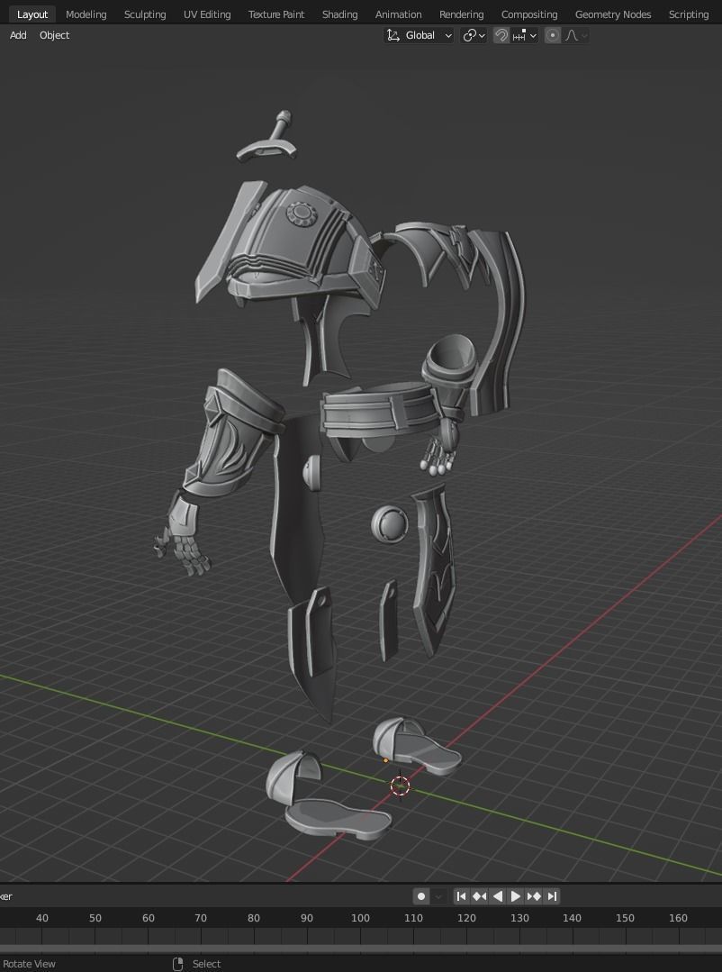 World of Warcraft Paladin Judgment Armor and Sword for Cosplay 3D Model Collection_18