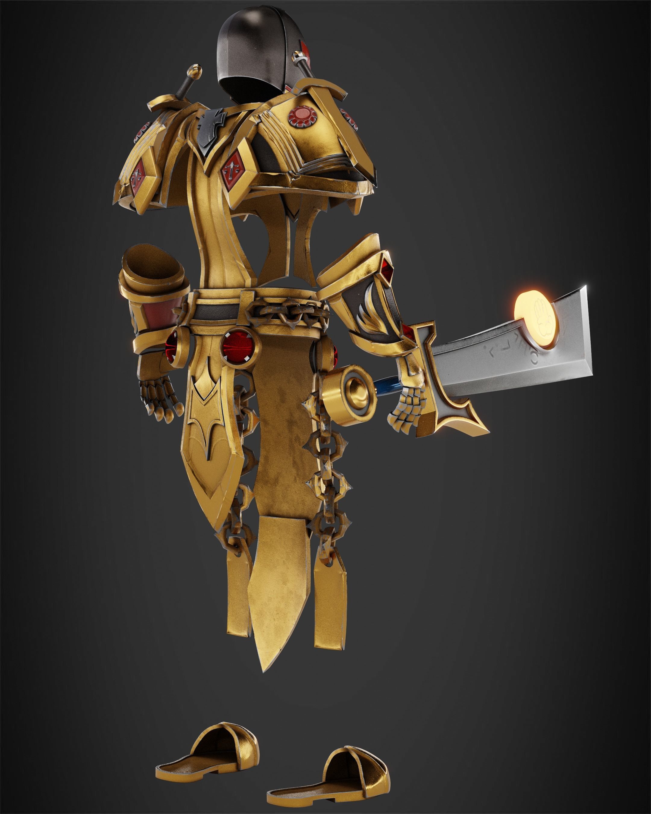 World of Warcraft Paladin Judgment Armor and Sword for Cosplay 3D Model Collection_9