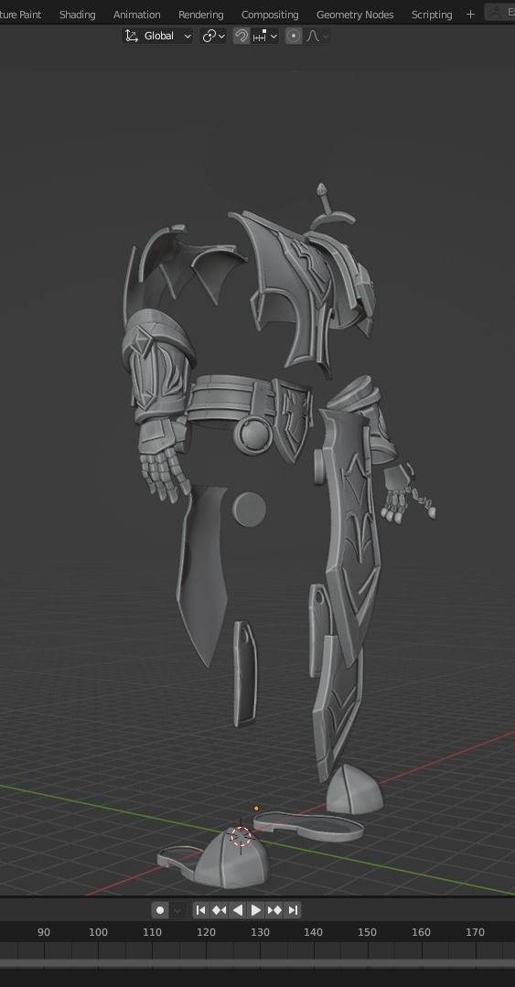 World of Warcraft Paladin Judgment Armor and Sword for Cosplay 3D Model Collection_15