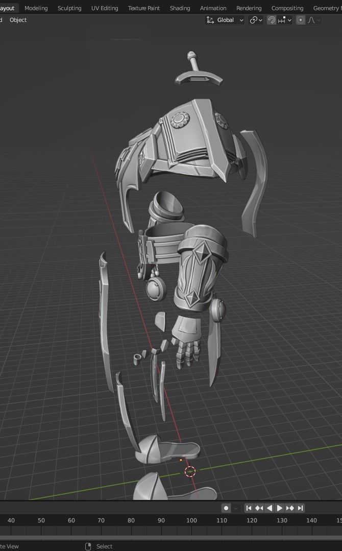 World of Warcraft Paladin Judgment Armor and Sword for Cosplay 3D Model Collection_16