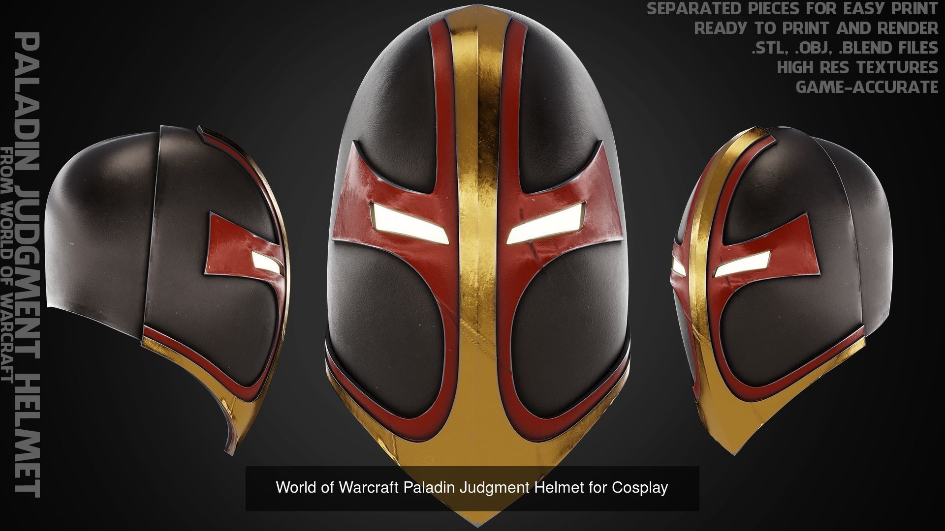 World of Warcraft Paladin Judgment Armor and Sword for Cosplay 3D Model Collection_3