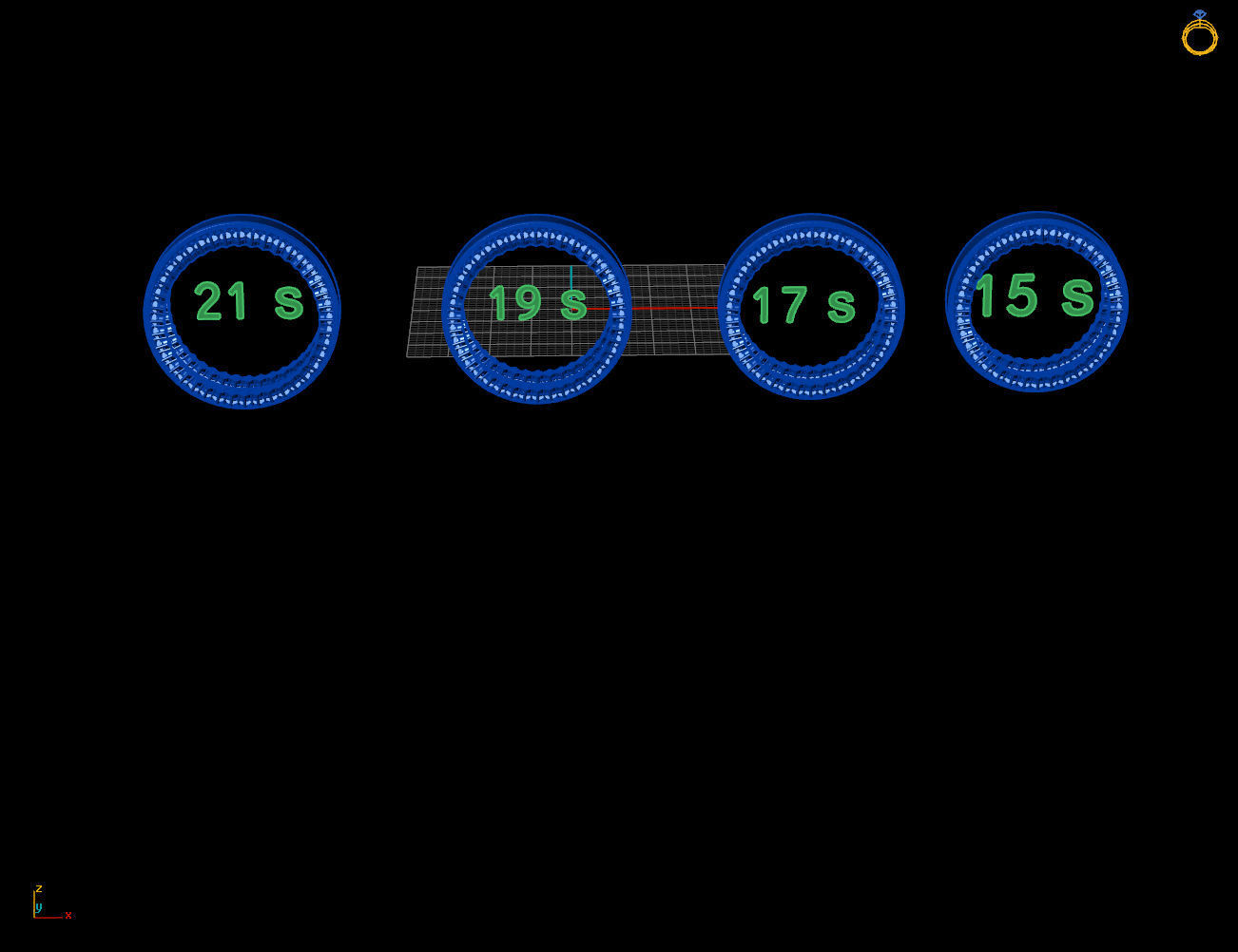 Engagement ring 4 sizes 3D print model_3