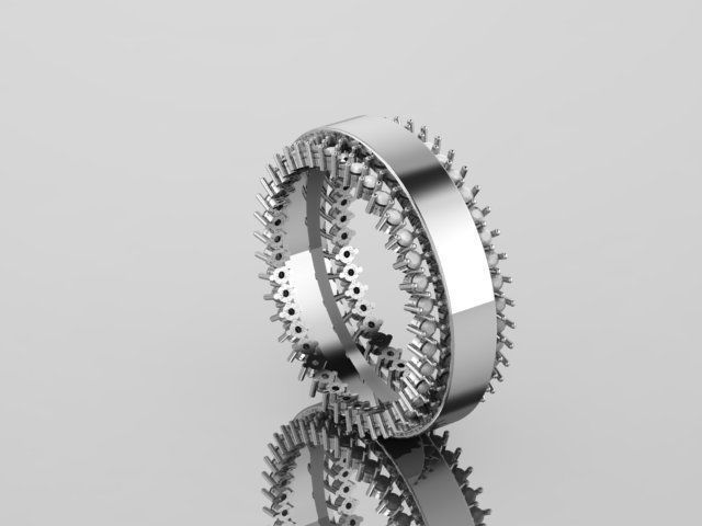 Engagement ring 4 sizes 3D print model_1
