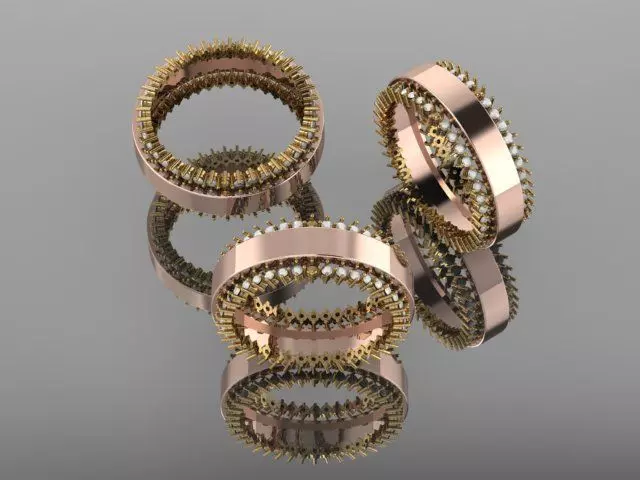 Engagement ring 4 sizes 3D print model_0