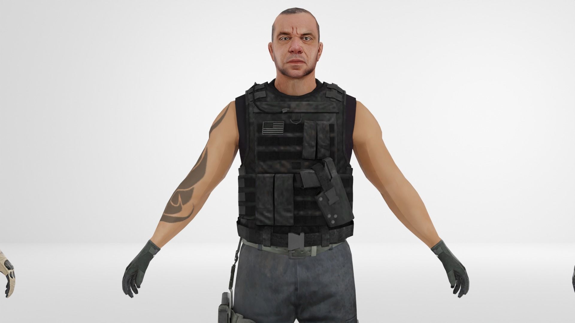 Soldier Low-poly 3D model Low-poly 3D model_5