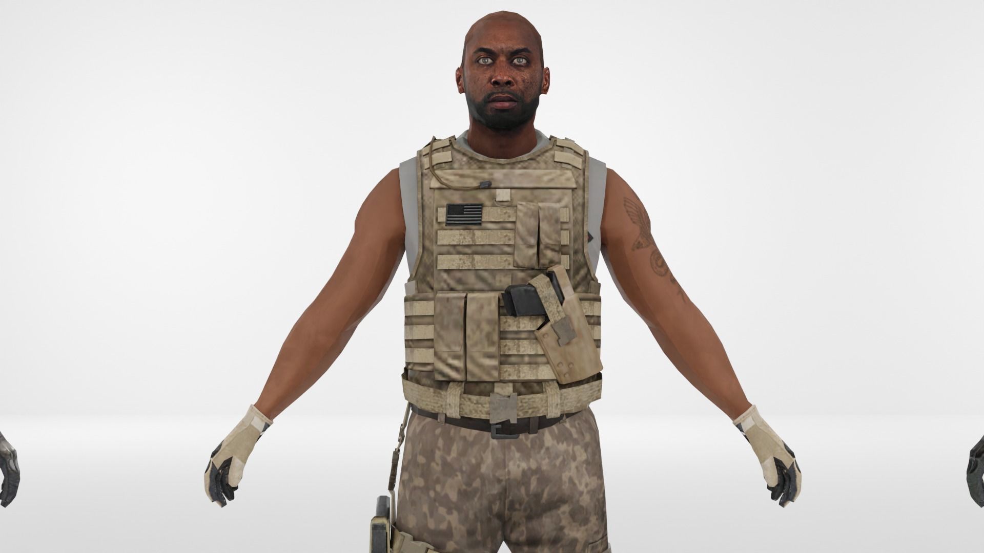 Soldier Low-poly 3D model Low-poly 3D model_9