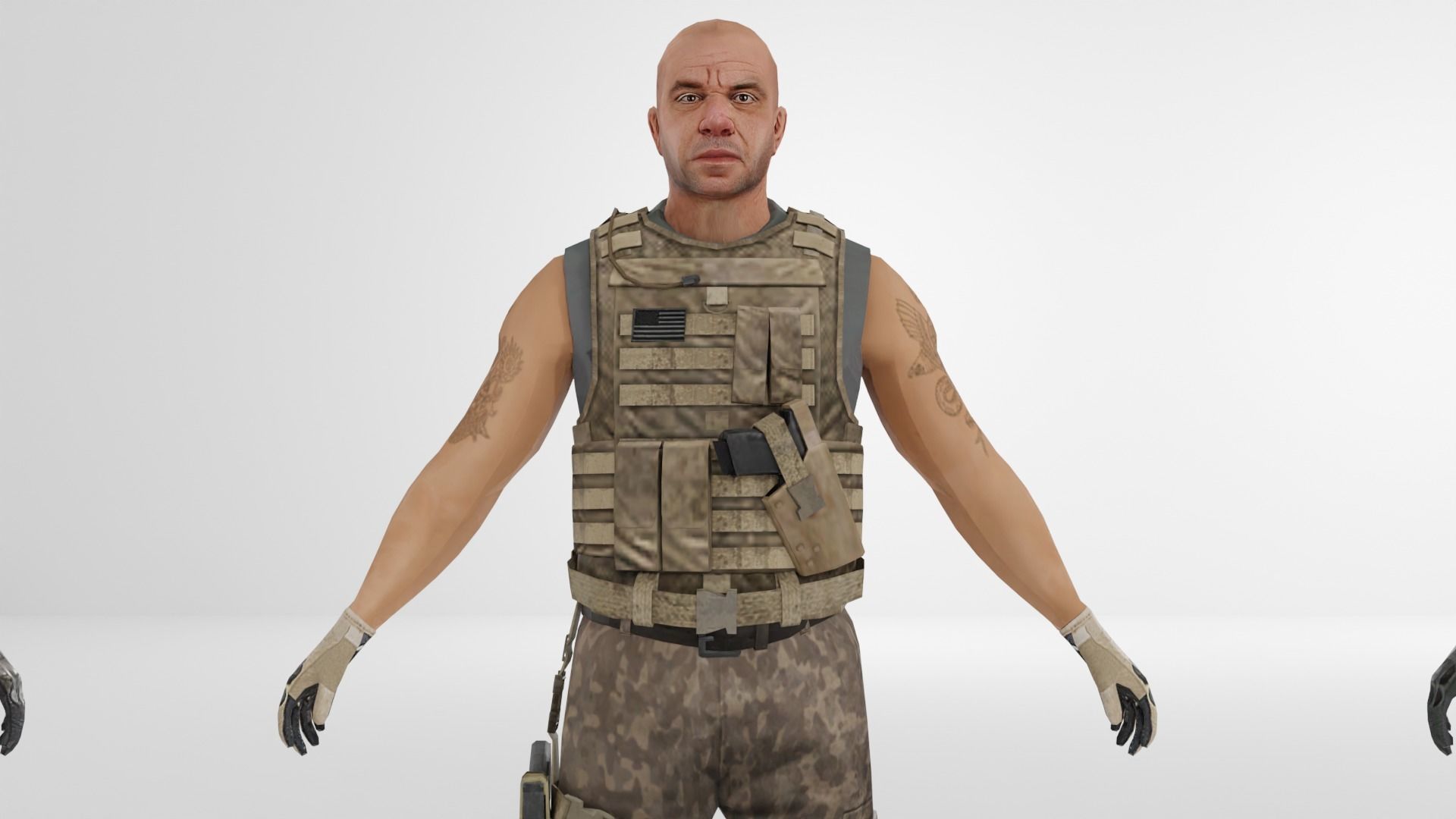 Soldier Low-poly 3D model Low-poly 3D model_3