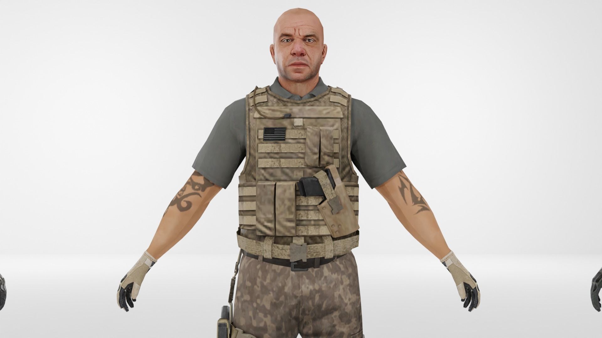 Soldier Low-poly 3D model Low-poly 3D model_14