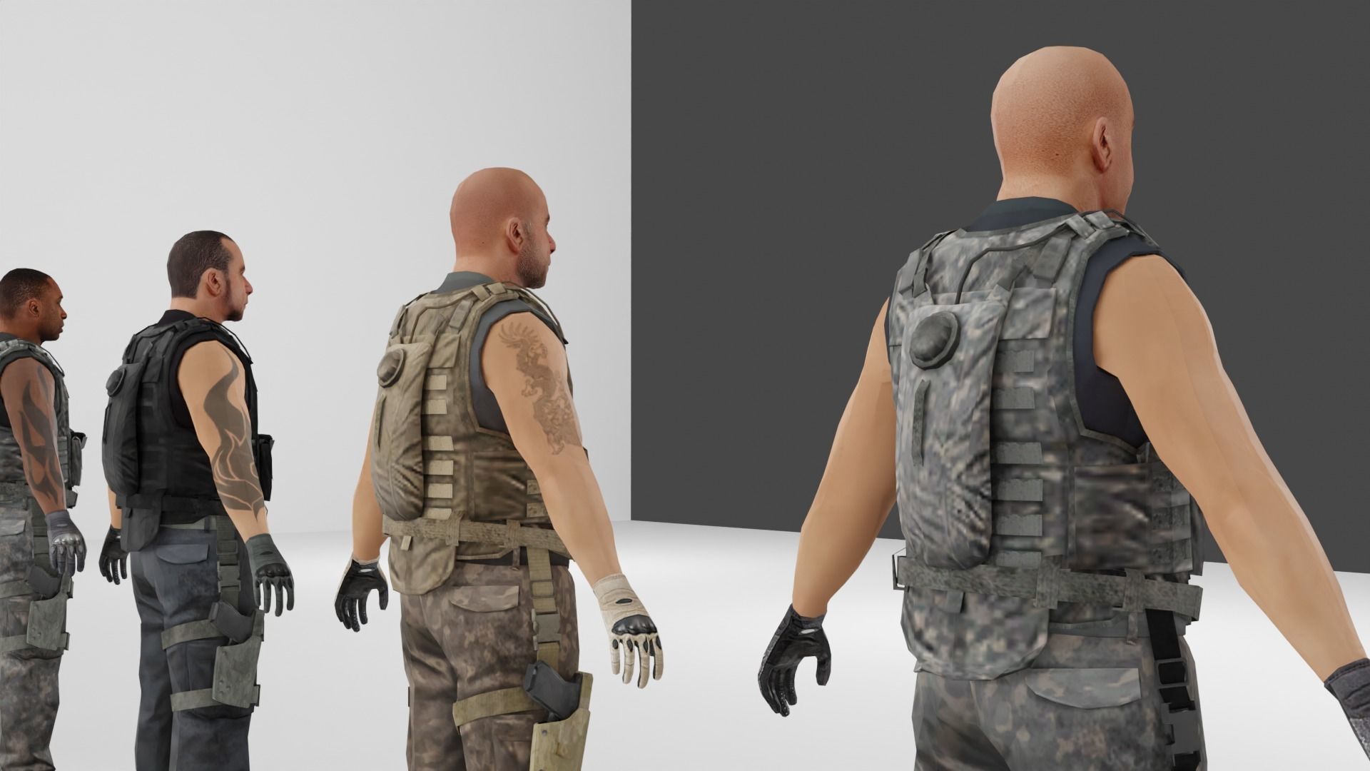 Soldier Low-poly 3D model Low-poly 3D model_35