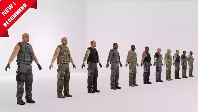 Soldier Low-poly 3D model